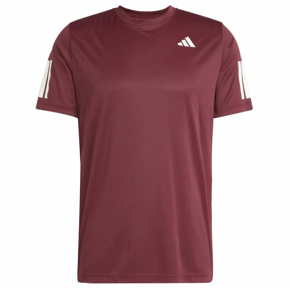 Adidas Club 3-stripes tennisshirt heren shadow red
