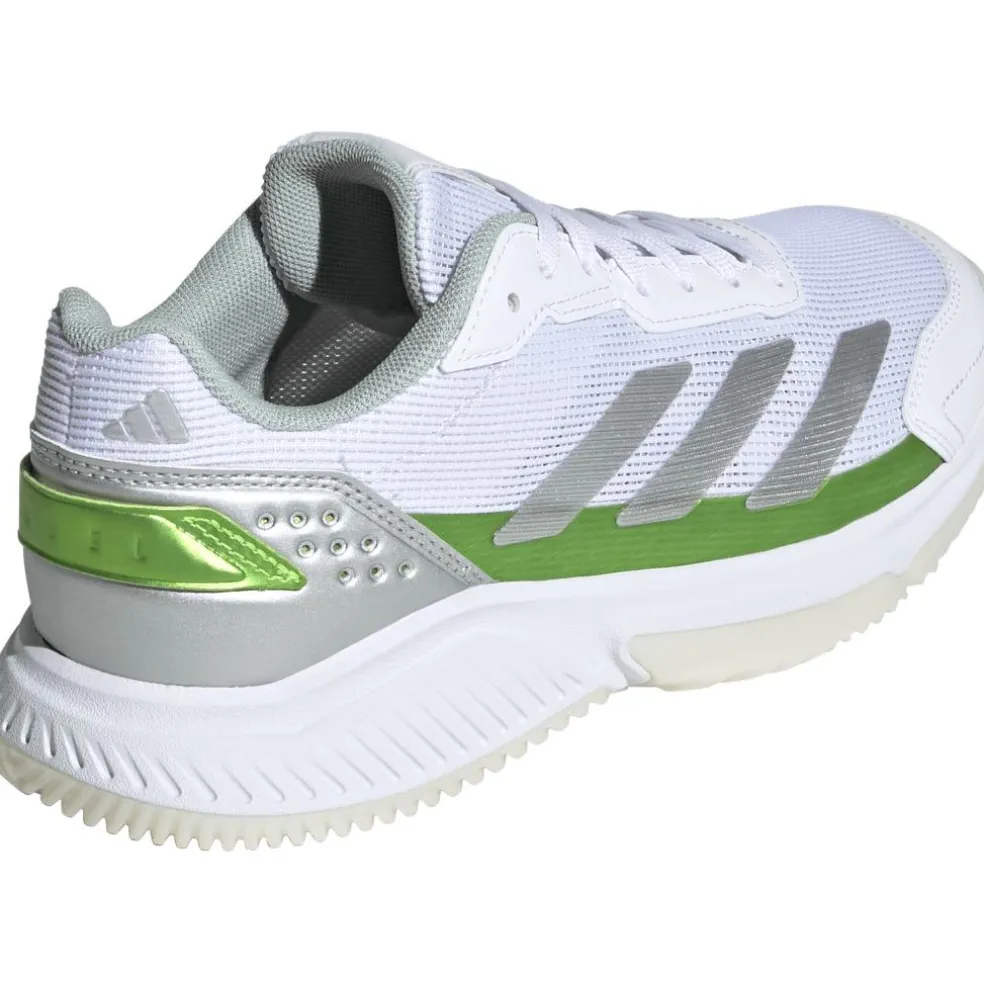 Adidas Courtquick padelschoenen dames cloud white silver metallic lucid lemon