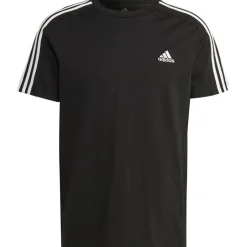 Adidas Essential Single Jersey 3-Stripes shirt heren black white
