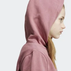 Adidas Essentials Small Logo fleece hoodie junior preloved crimson