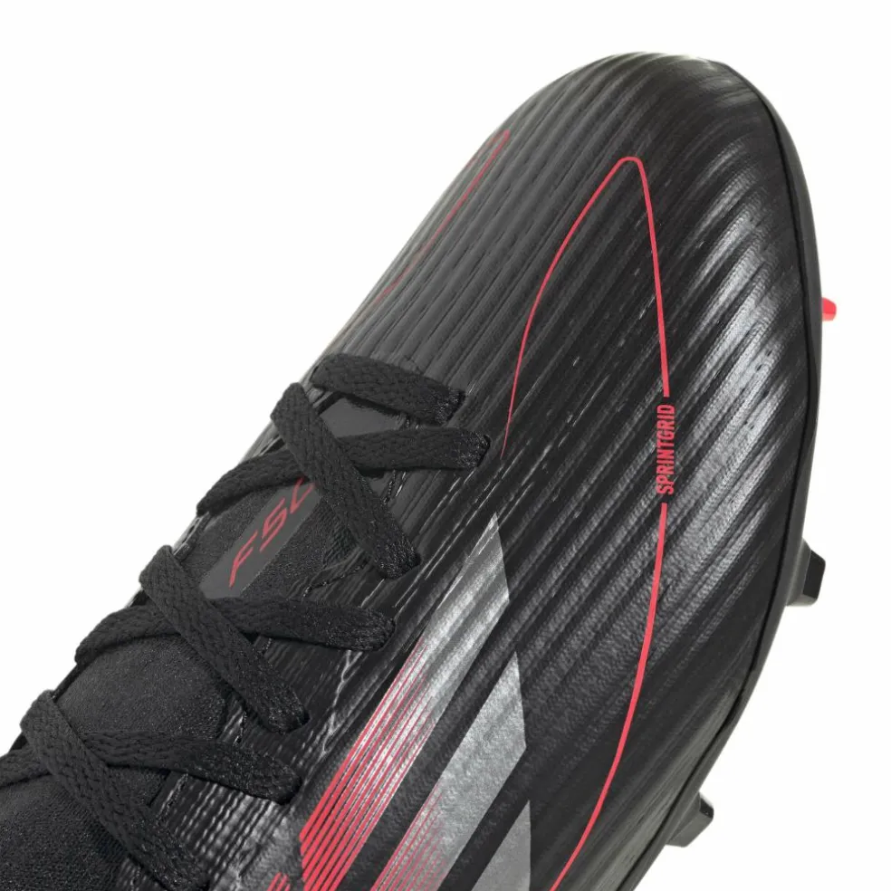 Adidas F50 League Mid FG MG voetbalschoenen junior core black iron metallic lucid red
