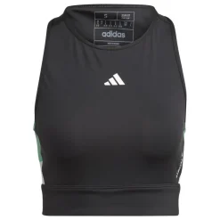 Adidas Techfit Colorblock Cropped Training tanktop dames  black semi court green