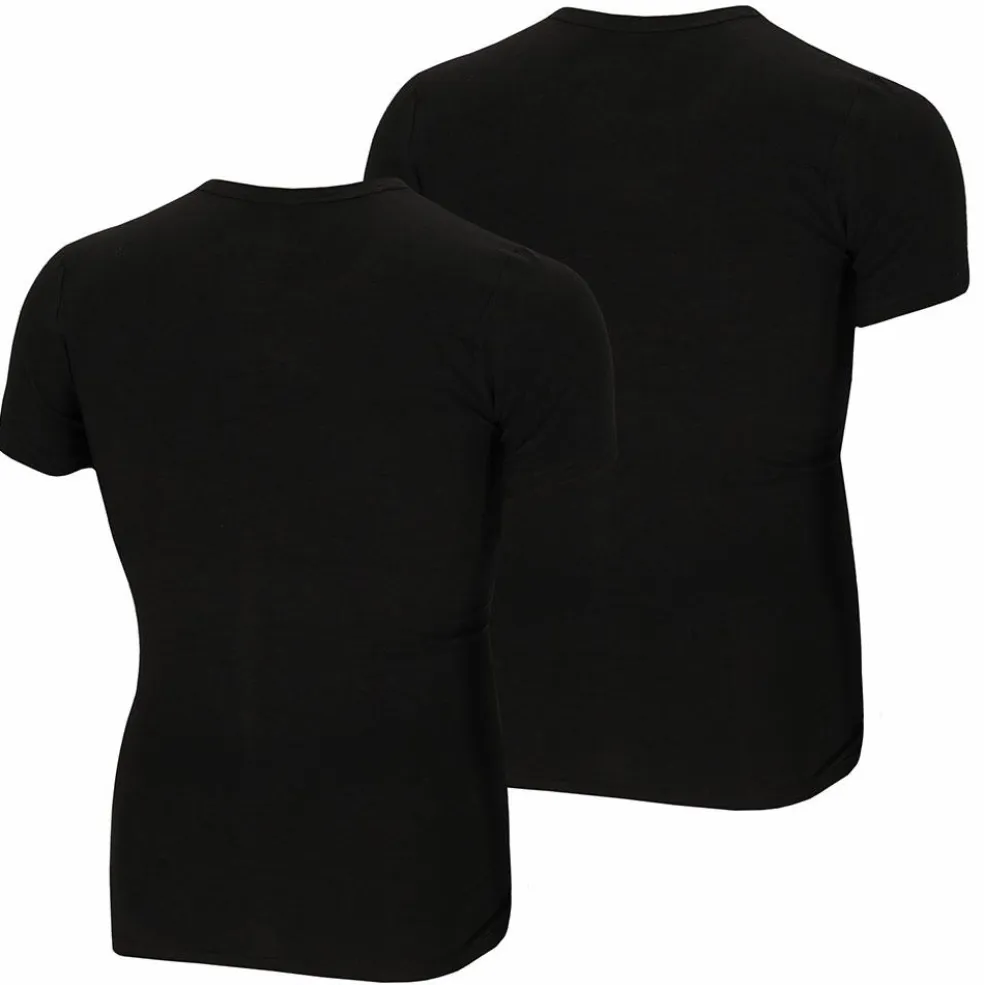 Apollo Bamboo O-hals shirt heren black 2-pack