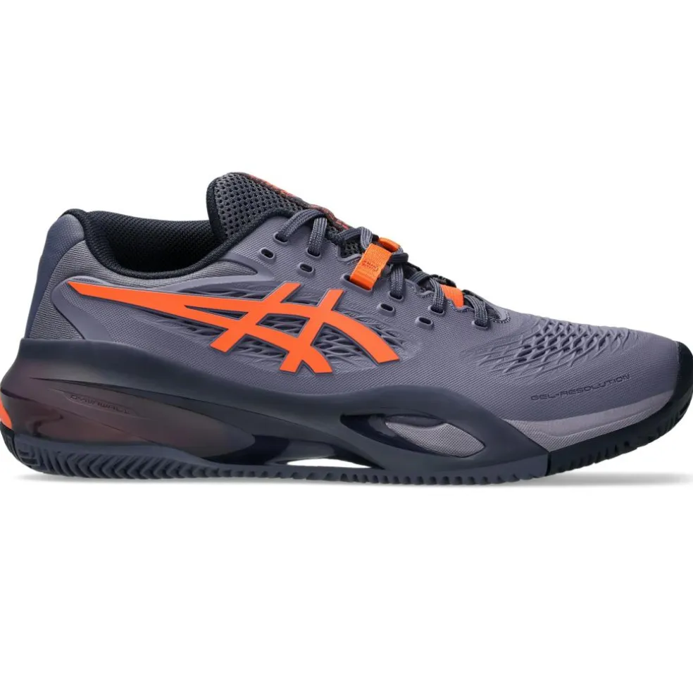 Asics Gel-Resolution X Clay tennisschoenen heren greyish purple nova orange