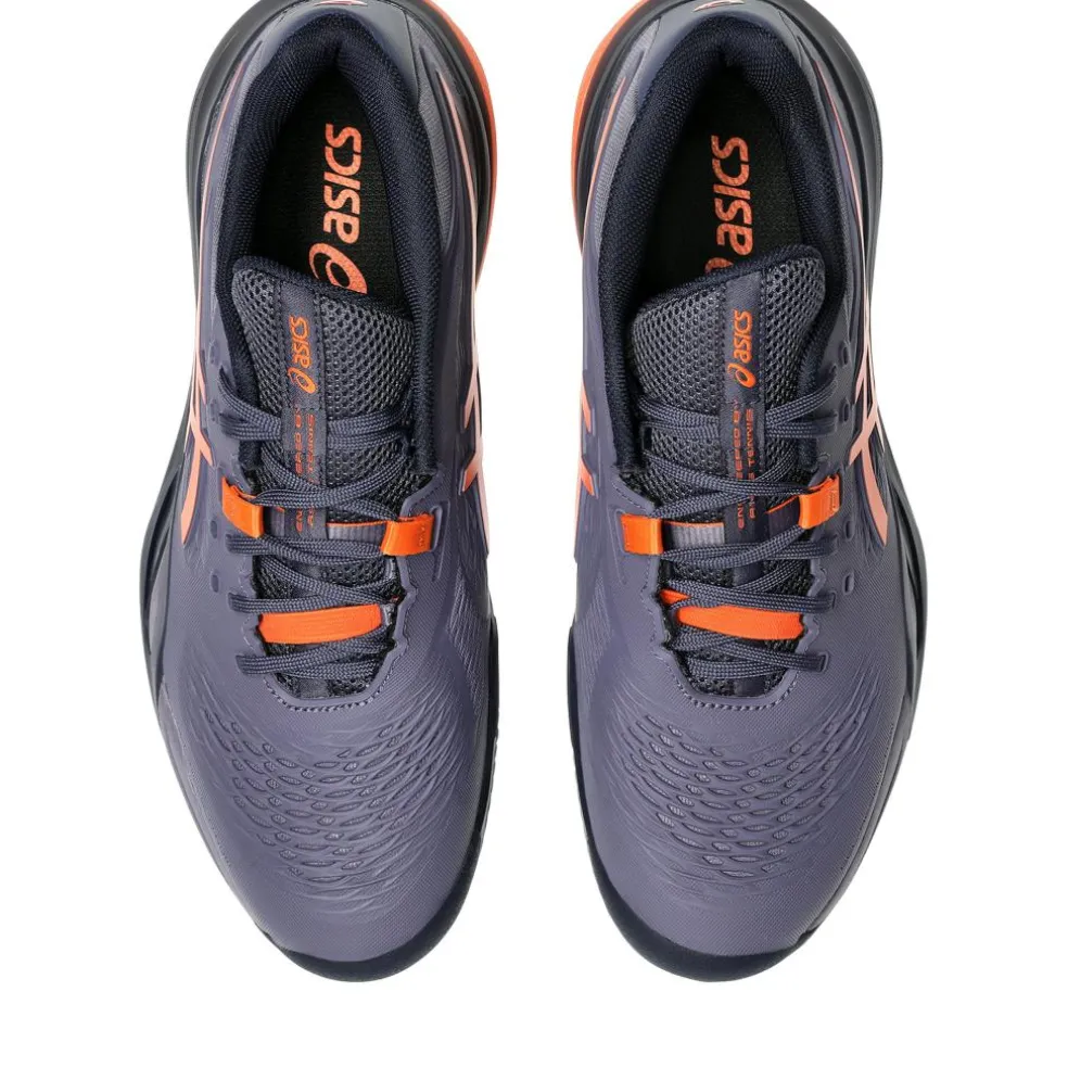 Asics Gel-Resolution X Clay tennisschoenen heren greyish purple nova orange