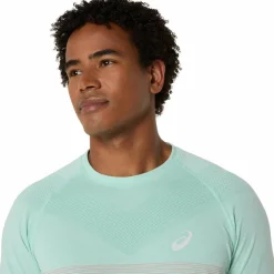 Asics Seamless SS hardloopshirt heren coral reef oasis green