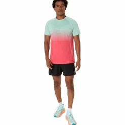 Asics Seamless SS hardloopshirt heren coral reef oasis green