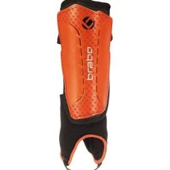 Brabo F4 Metallic scheenbeschermers met verwijderbare enkelsok junior oranje