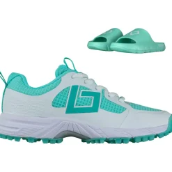 Brabo Tribute hockeyschoenen junior aqua white inclusief slippers