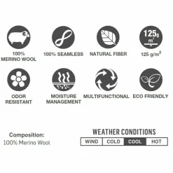 Buff Lightweight Merino Wool Tubular col solid grey