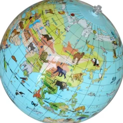 Caly Toys  Wereldkaart met dieren opblaasbare bal 30 cm