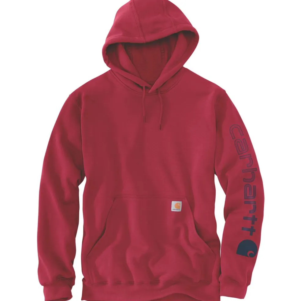 Carhartt Logo Sleeve Graphic hoodie heren industry red