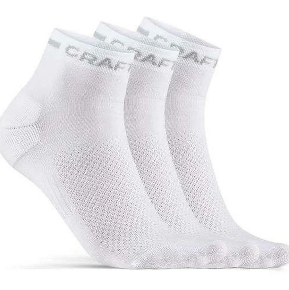 Craft Core Dry Mid fietssokken white 3-pack