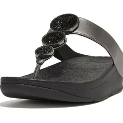 Fitflop Halo Bead-Circle Metallic Toe-Post slippers dames  pewter black