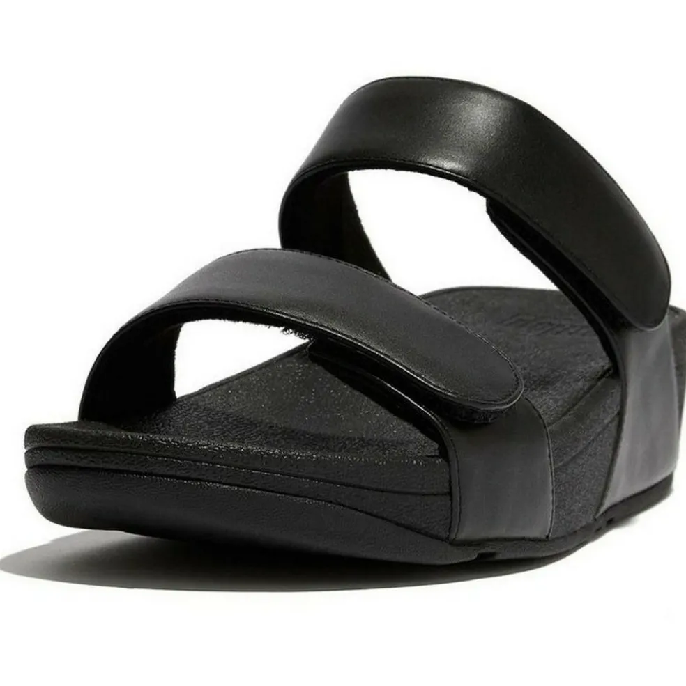 Fitflop Lulu Adjustable Leather slippers dames all black