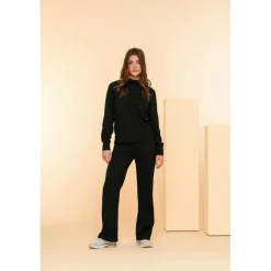 Geisha 42550-21 Solid Jacquard sweater dames black