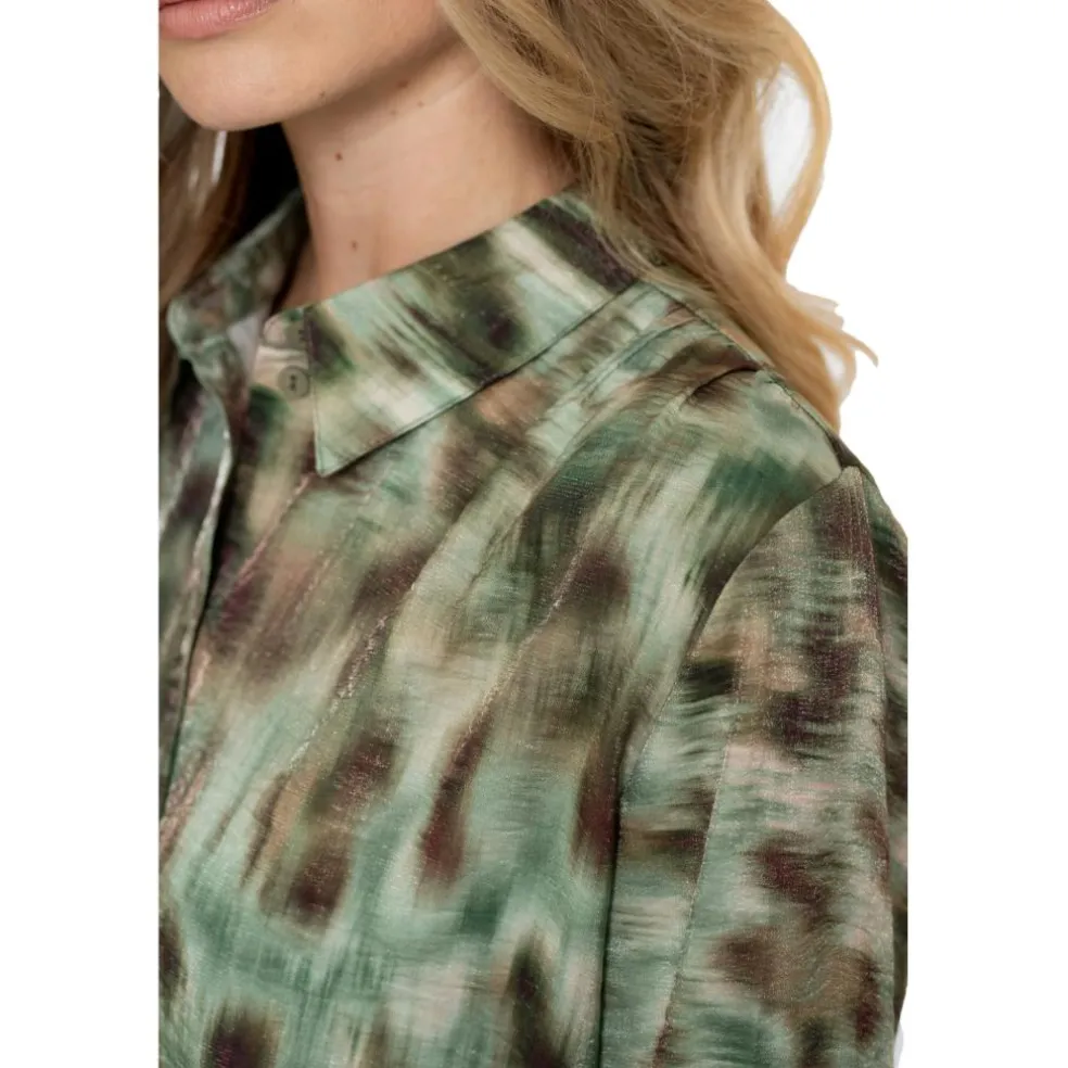 Geisha blouse dames green brown