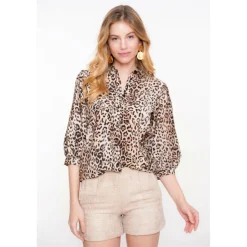 Geisha blouse dames sand black