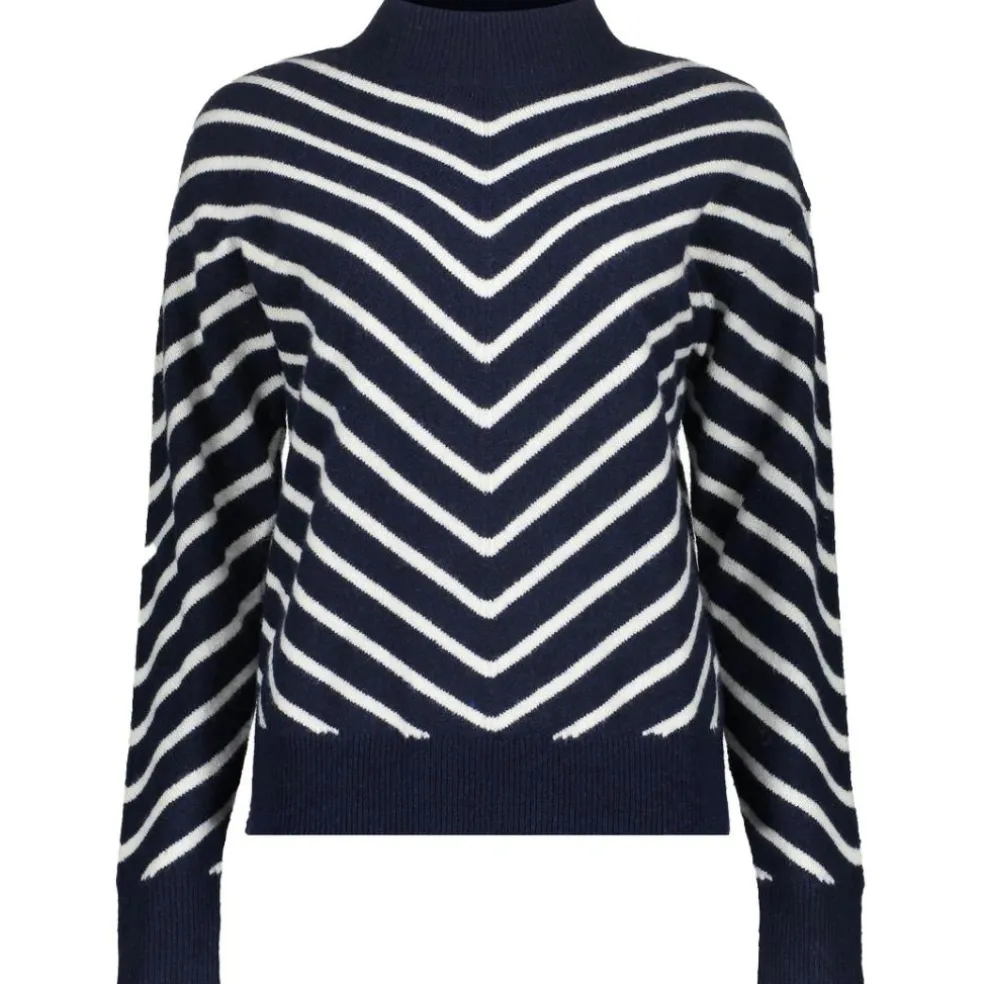 Geisha sweater dames navy off white