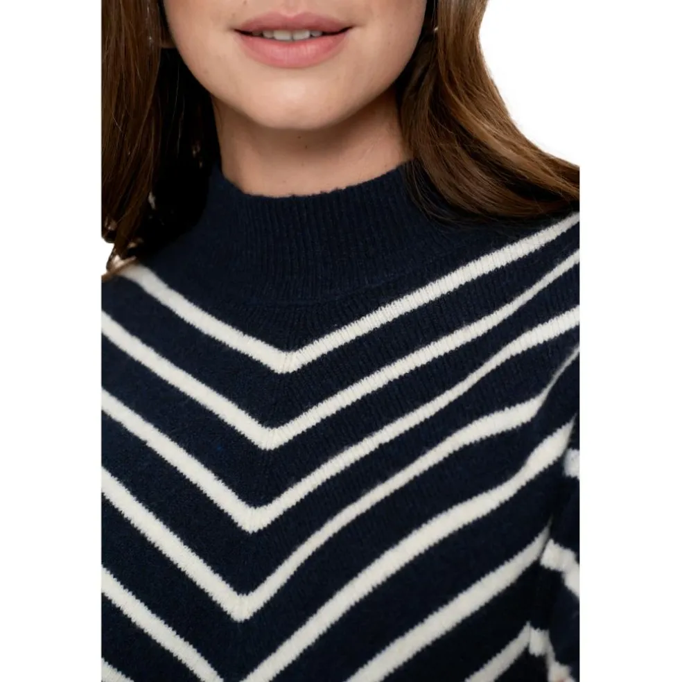 Geisha sweater dames navy off white