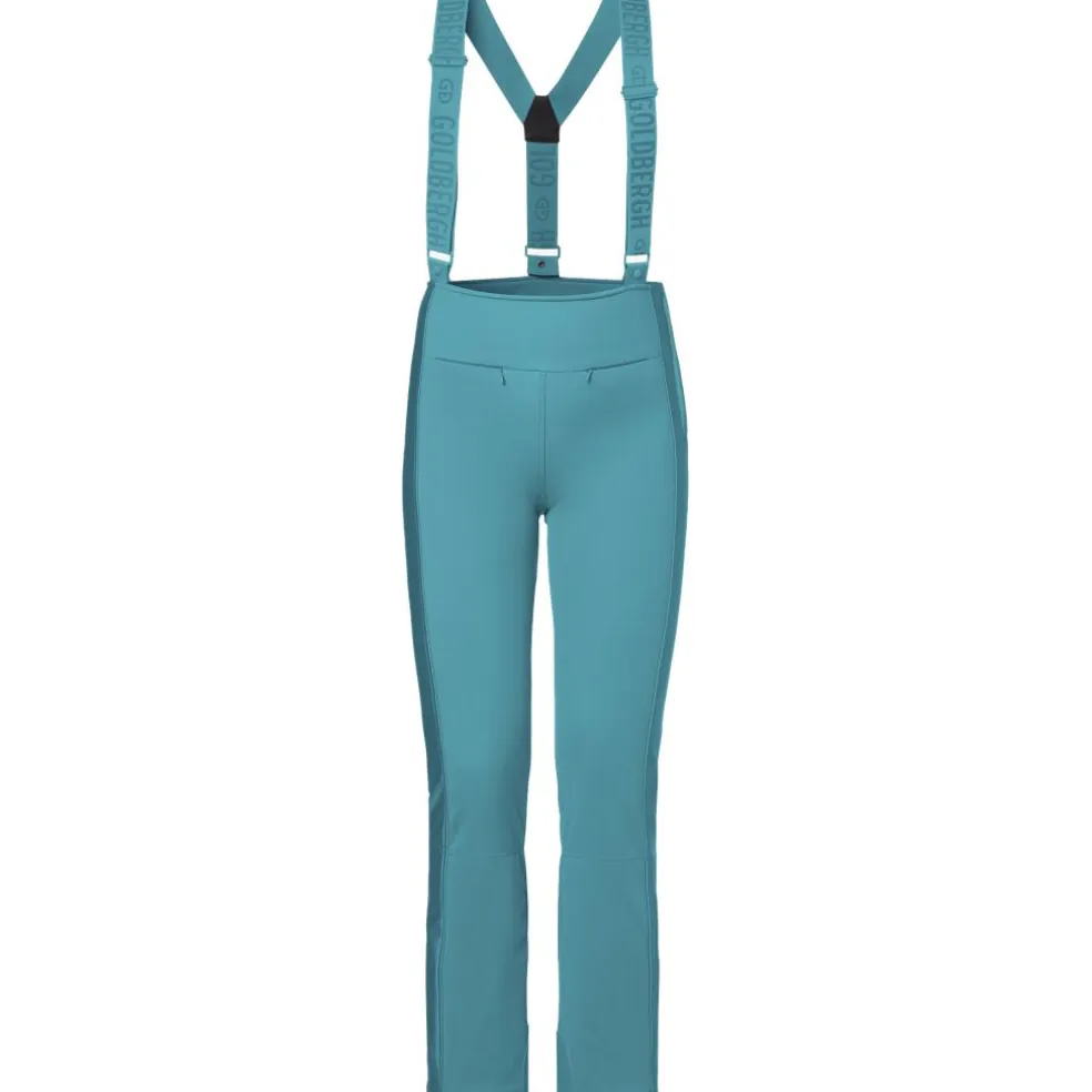 Goldbergh HIGH END softshell salopette skibroek dames turchese