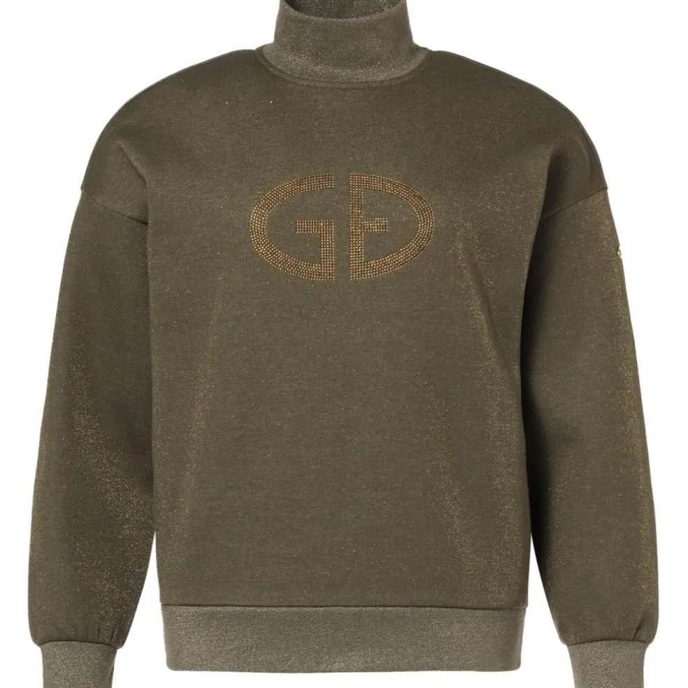 Goldbergh SIZZLE sweater dames dark olive lurex