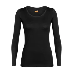 Icebreaker 200 Oasis LS lage ronde hals thermoshirt dames black