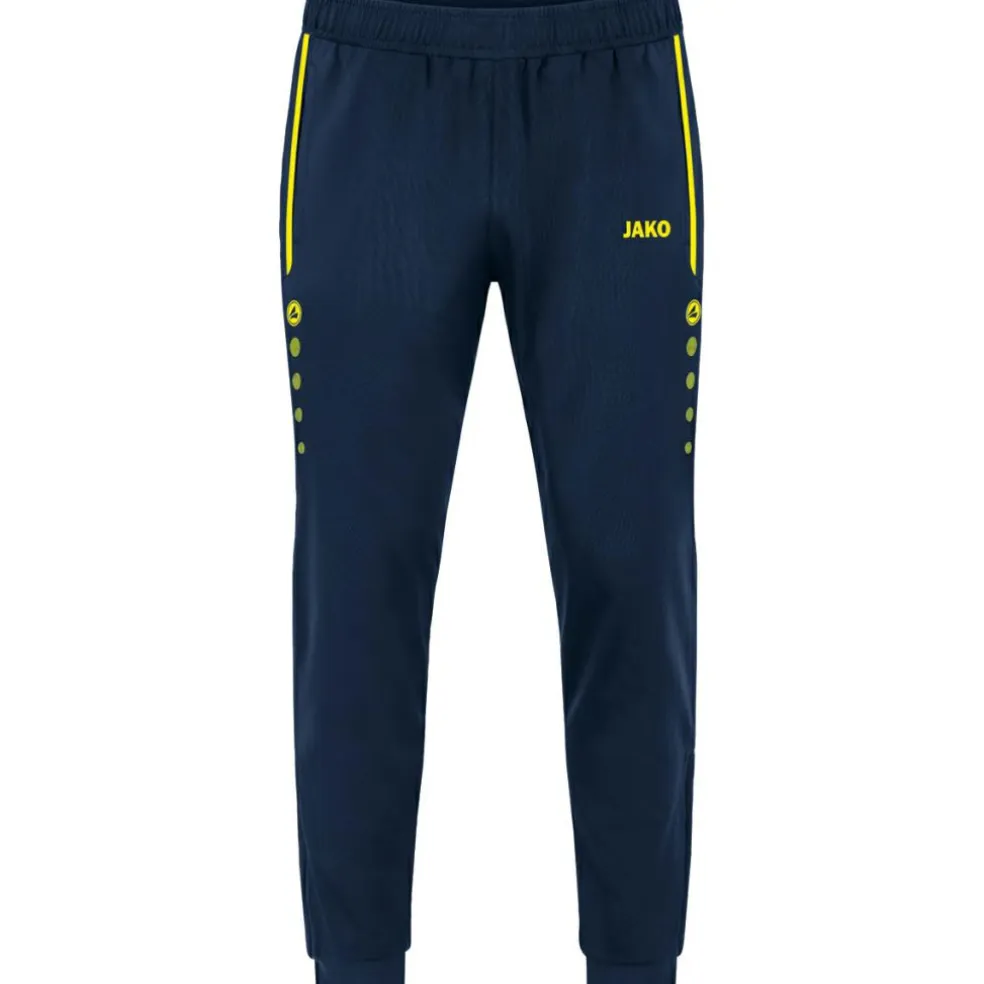 JAKO Allround Polyester trainingsbroek marine fluogeel