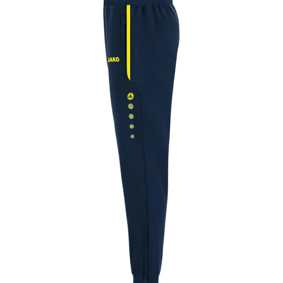 JAKO Allround Polyester trainingsbroek marine fluogeel