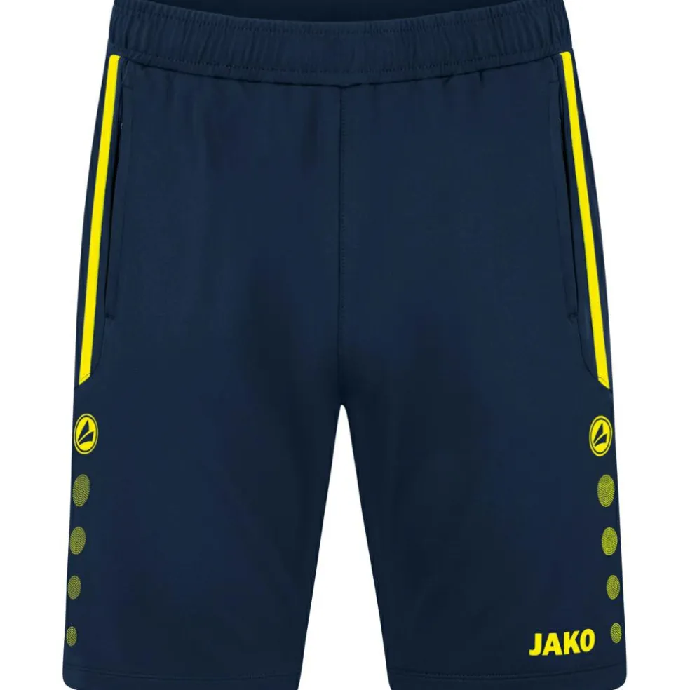 Jako Allround voetbalbroekje marine fluogeel