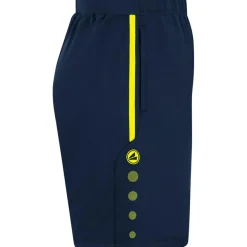 Jako Allround voetbalbroekje marine fluogeel