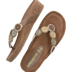 Lazamani Mara slippers dames beige