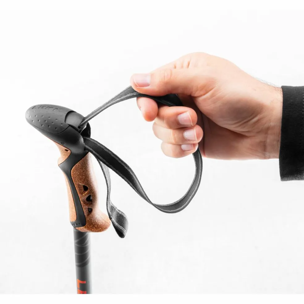 Leki Khumbu wandelstokken dark anthracite white bright red