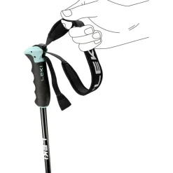 Leki Neolite Airfoil skistokken dames gunmetal  black light turquoise