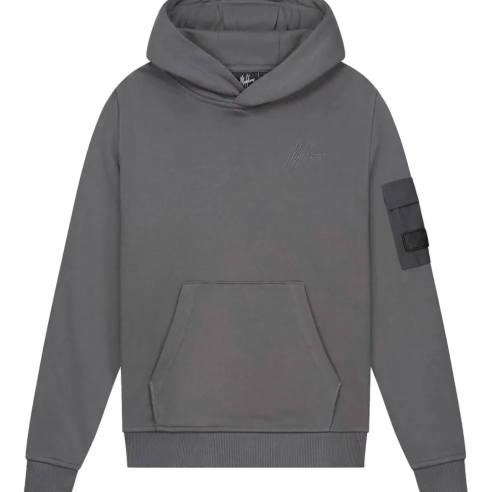 Malelions Nylon Pocket hoodie junior anthracite