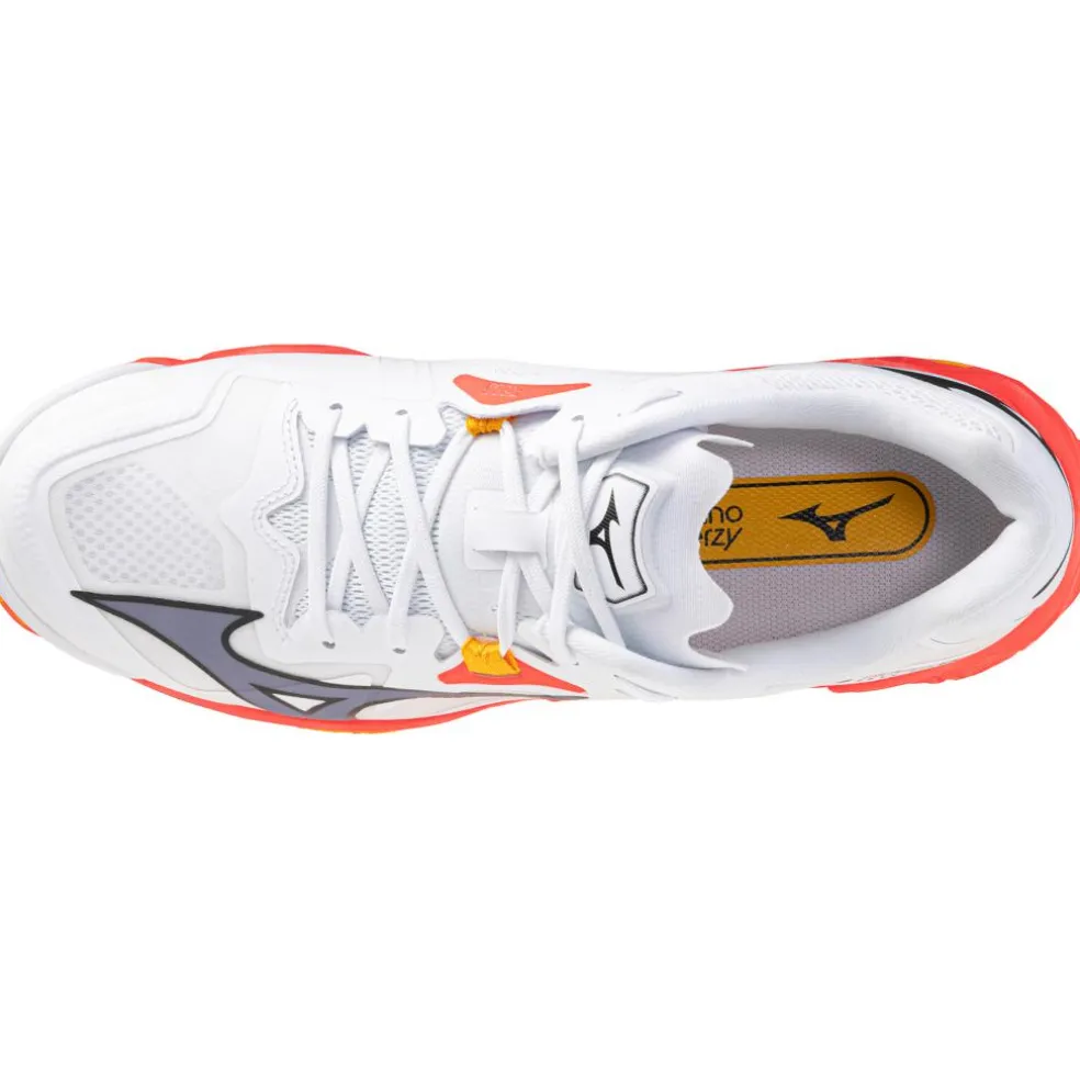 Mizuno Wave Lightning Z8 indoorschoenen heren white fiery coral 2 citrus