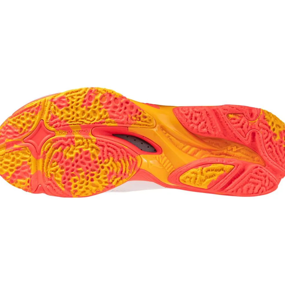 Mizuno Wave Lightning Z8 indoorschoenen heren white fiery coral 2 citrus