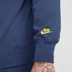 Nike Club FT Crew Bolt sweater heren midnight navy  lightening