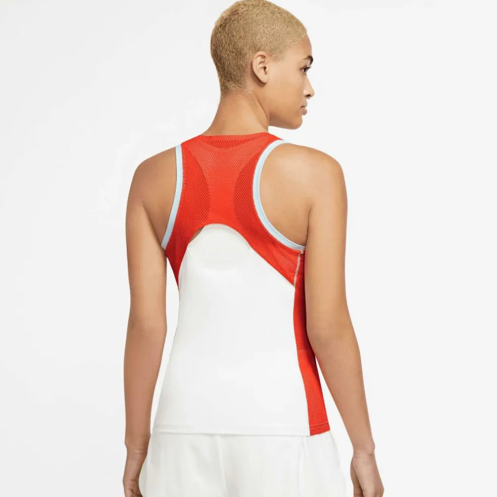 Nike Court Dri-FIT Slam tennis tanktop dames white orange blue
