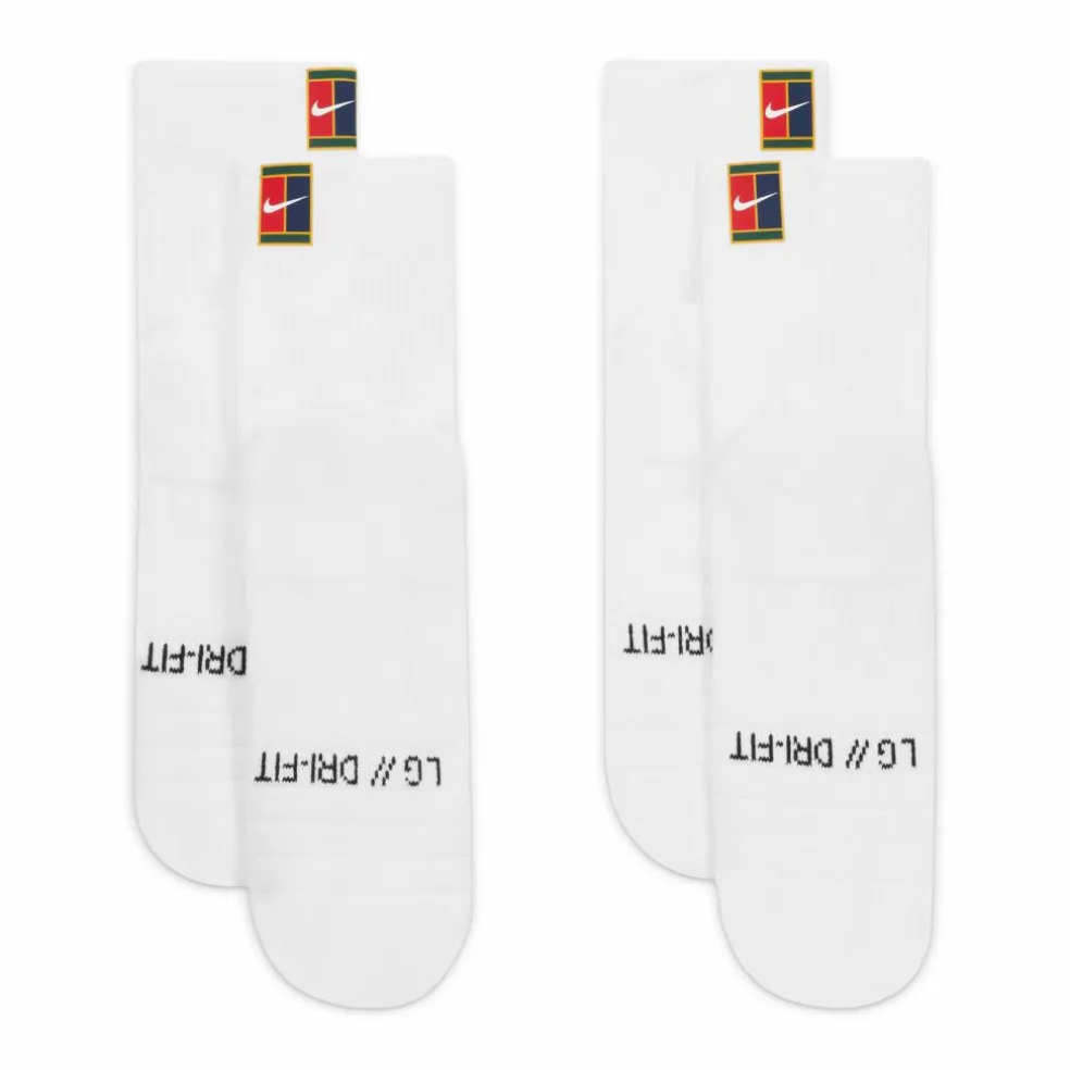 Nike Court Multiplier Max tennissokken heren 2-pack white