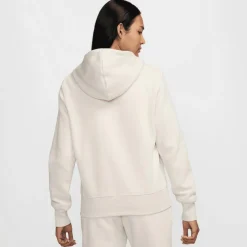 Nike Sportswear Phoenix Fleece Logo hoodie dames light  orewood brown white armor