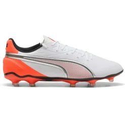Puma King Match FG - AG voetbalschoenen PUMA white PUMA silver glowing red