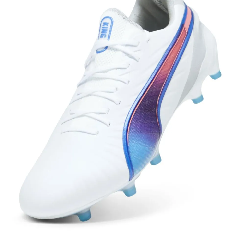 Puma KING ULTIMATE FG AG voetbalschoenen dames PUMA white bluemazing flat light grey sunset glow
