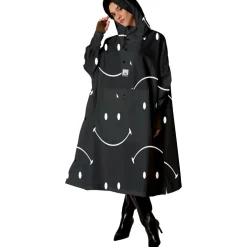 Rainkiss Classic Smile X Smiley regenponcho black white