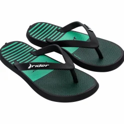 Rider R1 Style Kids slippers junior black green