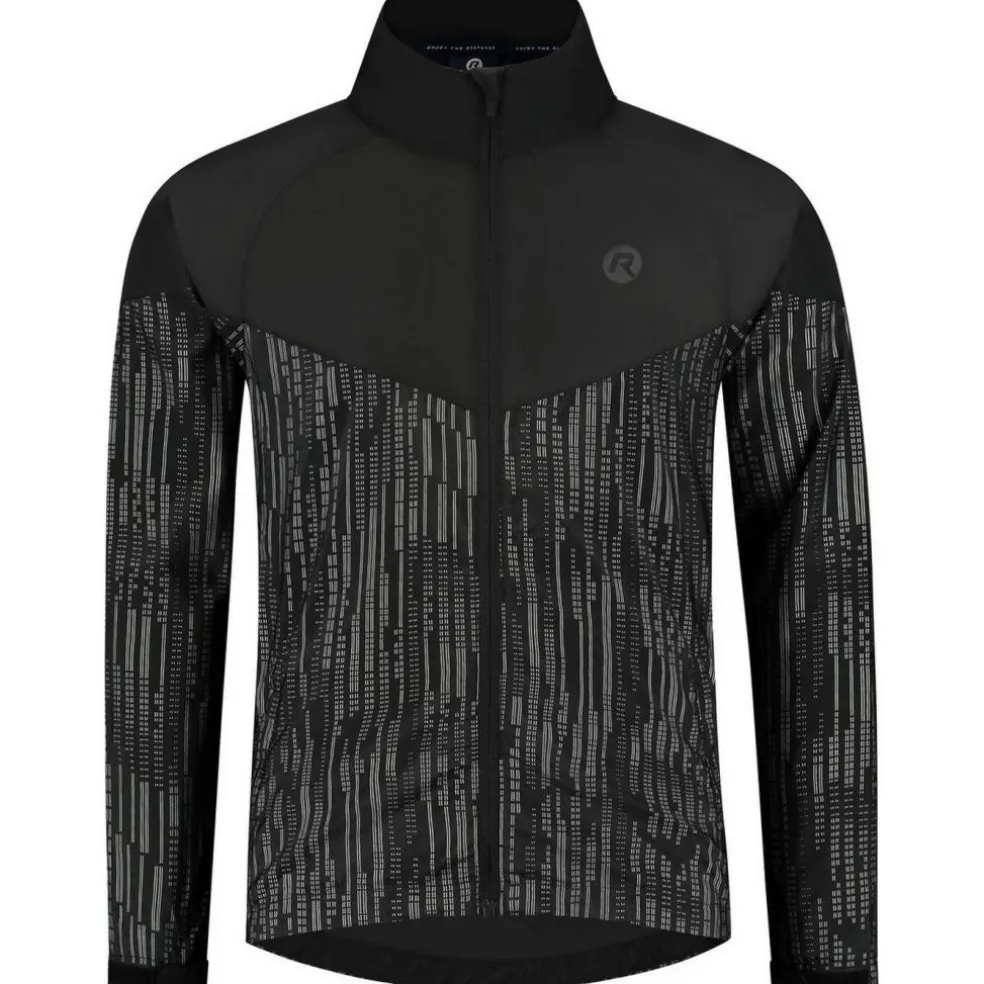 Rogelli Essential Hi Vis hardloopjack heren zwart reflection