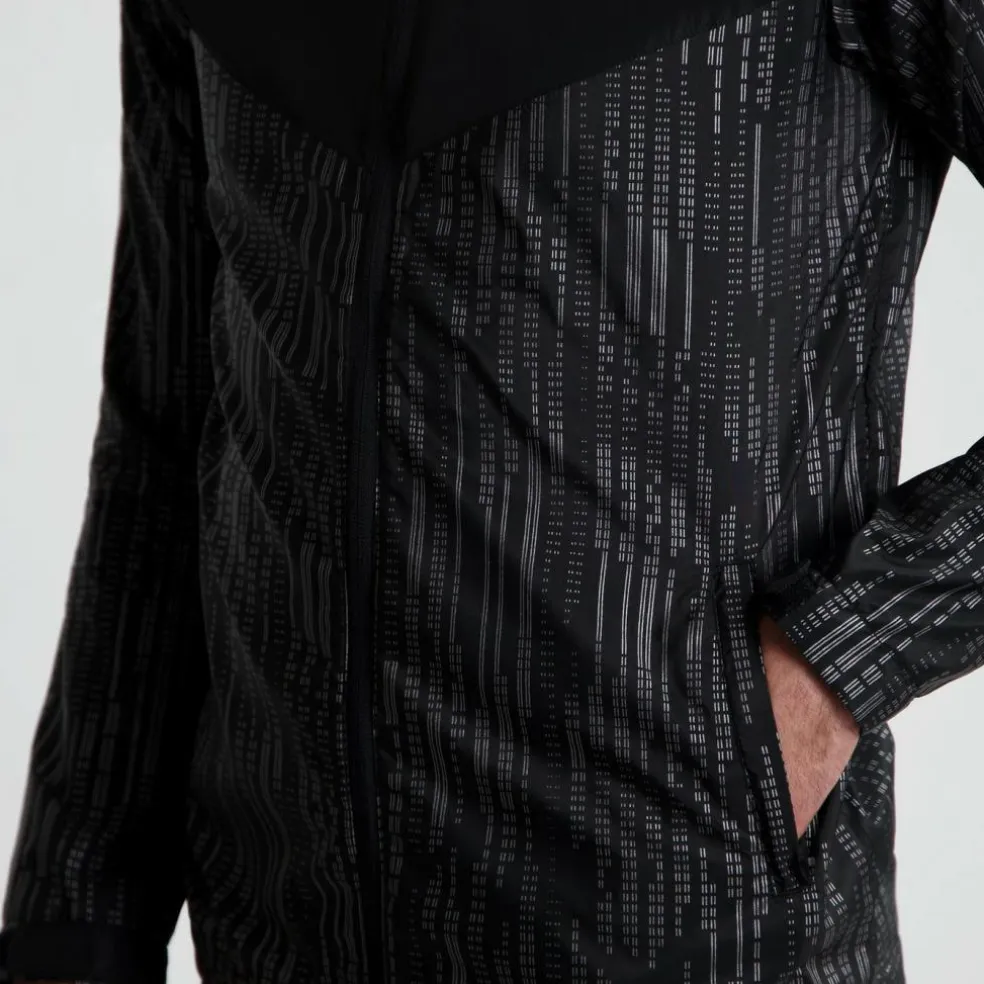 Rogelli Essential Hi Vis hardloopjack heren zwart reflection