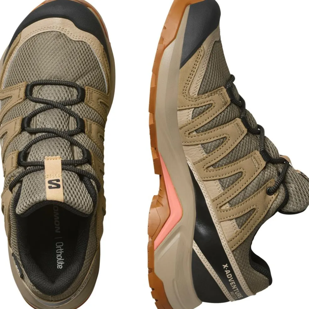 Salomon X-ADVENTURE RECON GORE-TEX wandelschoenen dames falcon desert tan hyma pink