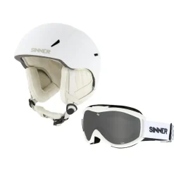 Sinner Combi-pack CREST skihelm met Toxic skibril white