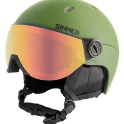 Sinner TITAN VISOR skihelm moss green red
